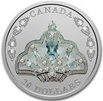 Silver Ounce 2020 Brazilian Aquamarine Tiara: Photo Coin, Canada, Silver Ounce 2020 Brazilian Aquamarine Tiara / thumbnail