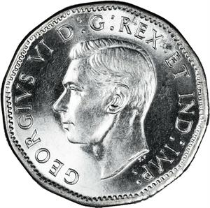 Canada / Five Cents 1945 - obverse photo