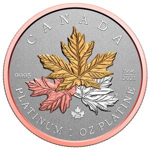 Canada / Platinum Ounce 2021 Maple Leaf - reverse photo