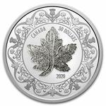 Silver Two Ounces 2020 Maple Leaf Brooch Legacy: Photo Coin, Canada, Silver Two Ounces 2020 Maple Leaf Brooch Legacy / thumbnail