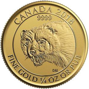 Canada / Gold Quarter Ounce 2018 Wolverine - reverse photo