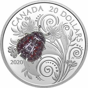 Canada / Silver Ounce 2020 Bejewelled Bugs - Ladybug - reverse photo