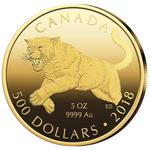 Canada / Gold Five Ounces 2018 Cougar - reverse photo