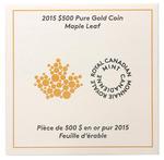 Gold Five Ounces 2015 The Glorious Maple Leaf: Photo Coin, Canada, Gold Five Ounces 2015 The Glorious Maple Leaf / thumbnail