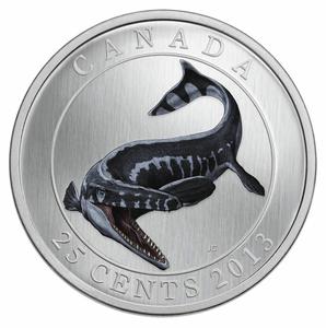 Canada / Twenty-five Cents 2013 Tylosaurus Pembinensis - reverse photo