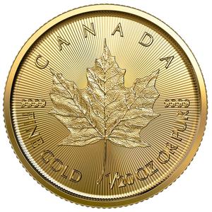 Canada / Gold Twentieth-Ounce 2021 Maple Leaf - reverse photo