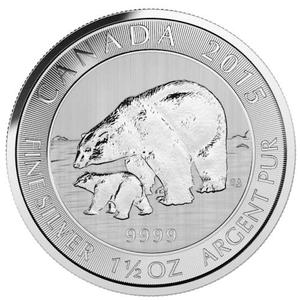 Canada / Silver Ounce and a Half 2015 Polar Bear - reverse photo