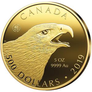 Canada / Gold Five Ounces 2019 Golden Eagle - reverse photo