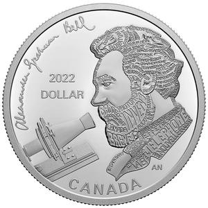 Canada / One Dollar Silver 2022 Alexander Graham Bell - reverse photo
