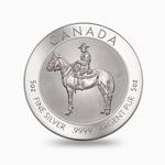 Silver Five Ounces 2022 Royal Canadian Mounted Police: Photo Royal Canadian Mounted Police Silver 5oz Rounds, Argentia .9999 Fine Silver / thumbnail