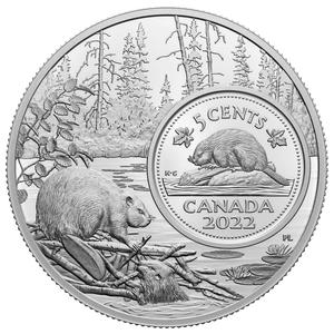 Canada / Silver Five Ounces 2022 The Beaver - reverse photo