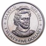 Twenty-five Dollars Silver 1977 Six Queens: Photo Coin, Cayman Islands, Twenty-five Dollars Silver 1977 Six Queens / thumbnail
