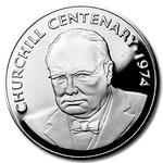Twenty-five Dollars Silver 1974 Winston Churchill: Photo Coin, Cayman Islands, Twenty-five Dollars Silver 1974 Winston Churchill / thumbnail