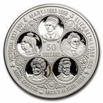 Fifty Dollars Silver 1975 Six Queens: Photo Coin, Cayman Islands, Fifty Dollars Silver 1975 Six Queens / thumbnail
