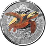 Cayman Islands / Silver Ounce 2023 Loggerhead Turtle / Coloured Reverse - reverse photo