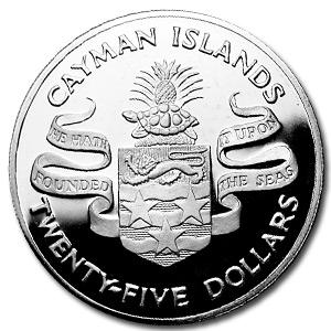Cayman Islands / Twenty-five Dollars Silver 1974 Winston Churchill - obverse photo