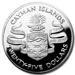 Twenty-five Dollars Silver 1974 Winston Churchill: Photo Coin, Cayman Islands, Twenty-five Dollars Silver 1974 Winston Churchill / thumbnail
