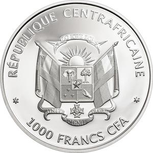 Central African Republic / One Thousand Francs Silver 2013 Piliocolobus Foai - obverse photo