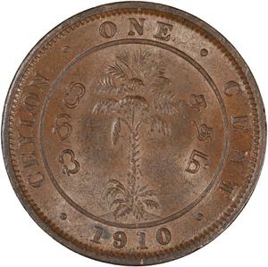 Ceylon, British / One Cent 1910 - reverse photo