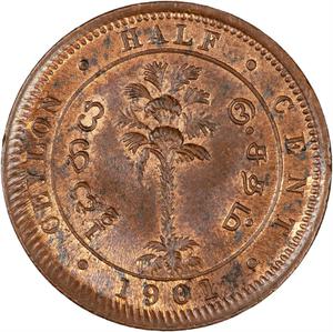 Ceylon, British / Half Cent 1901 - reverse photo