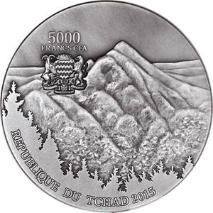Chad / Silver Five Ounces 2015 Sikhote-Alin Meteorite - obverse photo