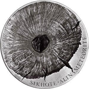 Chad / Silver Five Ounces 2015 Sikhote-Alin Meteorite - reverse photo