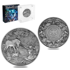 Chad / Silver Two Ounces 2021 Mermaid and Unicorn - reverse photo