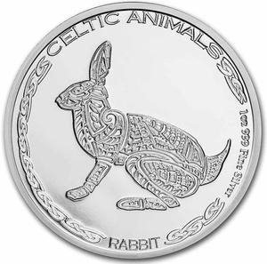 Chad / Silver Ounce 2021 Celtic Animals - Rabbit - reverse photo