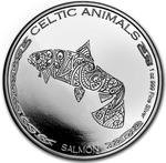 Chad / Silver Ounce 2021 Celtic Animals - Salmon - reverse photo