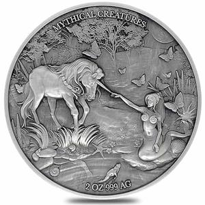 Chad / Silver Two Ounces 2021 Mermaid and Unicorn - obverse photo