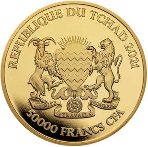Chad / Gold Ounce 2021 Mandala Wildlife - Antelope - obverse photo