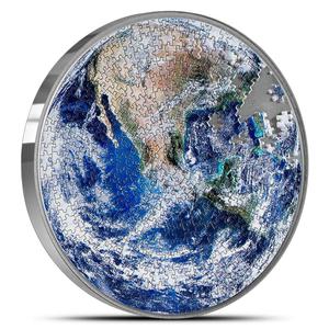 Chad / Silver Ounce 2022 Earth Puzzle - reverse photo