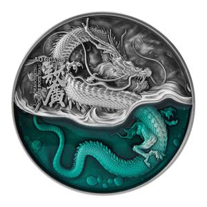 Chad / Silver Two Ounces 2021 Azure Dragon - reverse photo
