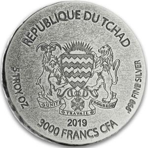 Chad / Silver Five Ounces 2019 Sphinx of Hatshepsut - obverse photo