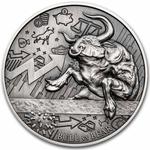 Silver Two Ounces 2021 Bull vs Bear: Photo https://www.apmex.com/product/232330/2021-republic-of-chad-2-oz-antique-silver-bull-vs-bear-pandemic / thumbnail
