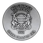 Silver Two Ounces 2021 Azure Dragon: Photo Coin, Chad, Silver Two Ounces 2021 Azure Dragon / thumbnail