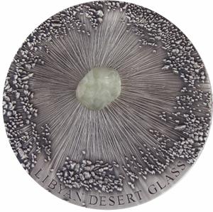 Chad / Silver Five Ounces 2017 Libyan Desert Glass Meteorite - reverse photo