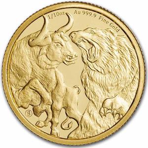 Chad / Gold Tenth-Ounce 2023 Bull and Bear - reverse photo