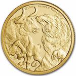 Gold Tenth-Ounce 2023 Bull and Bear: Photo 2023 Republic of Tchad 1/10 oz Gold Bull & Bear / thumbnail