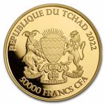Gold Ounce 2022 Mandala Wildlife - Zebra: Photo 2022 Republic of Chad 1 oz Gold Mandala Zebra BU / thumbnail
