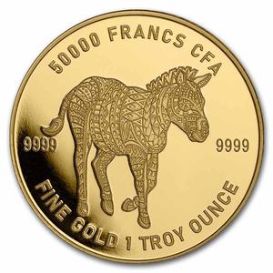 Chad / Gold Ounce 2022 Mandala Wildlife - Zebra - reverse photo