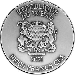 Chad / Silver Two Ounces 2021 Black Dragon - obverse photo