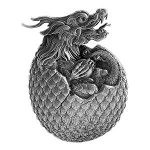 Chad / Silver Two Ounces 2022 Chinese Dragon Egg - reverse photo