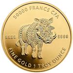 Chad / Gold Ounce 2021 Mandala Wildlife - Warthog - reverse photo