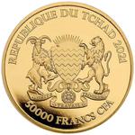 Chad / Gold Ounce 2021 Mandala Wildlife - Warthog - obverse photo