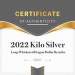 Silver Kilo 2022 Long-Whiskered Dragon Dollar: Photo Coin, China, Silver Kilo 2022 Long-Whiskered Dragon Dollar / thumbnail