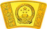 Gold Ten Grams 2015 Year of the Goat, Fan Shaped: Photo Coin, China, Gold Ten Grams 2015 Year of the Goat, Fan Shaped / thumbnail