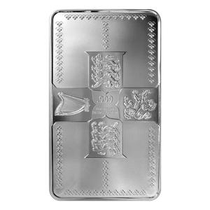 China / Silver One Hundred Ounces Bar - Gothic Crown - obverse photo