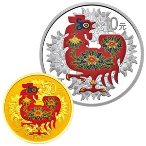 China / Gold Three Grams 2017 Year of the Rooster - reverse photo