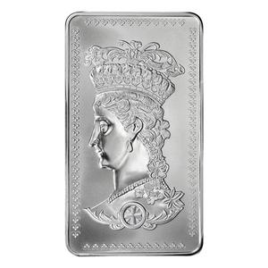 China / Silver Ten Ounces Bar - Gothic Crown - reverse photo